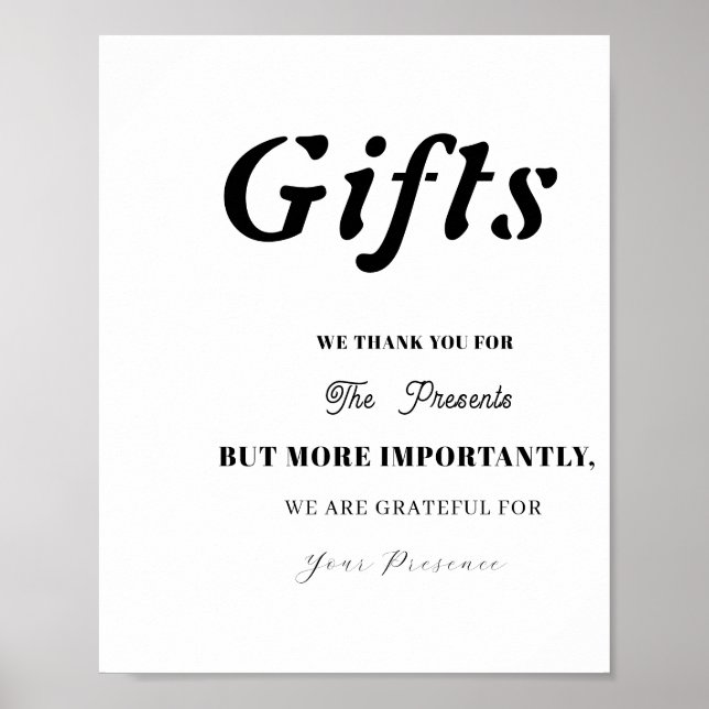 Affiche Panneau de la table cadeau minimale pour la Fête d (Devant)