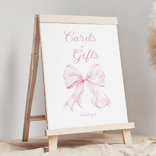 Affiche Panneau de la table Cartes et Cadeaux Rose Bow