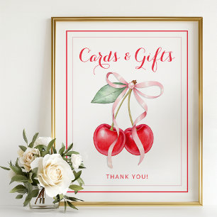 Affiche Panneau de la table Cerise Baby shower Cartes et C
