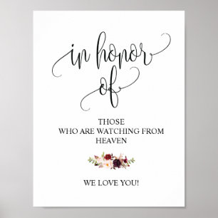 Affiche Panneau de la table commémorative du Mariage de ca