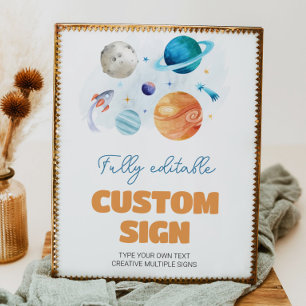 Affiche Panneau de la table d'anniversaire de la Galaxie s