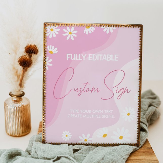 Affiche Panneau de la table d'anniversaire de la marguerit (Créateur téléchargé)