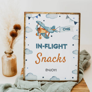 Affiche Panneau de la table d'anniversaire de l'avion vint