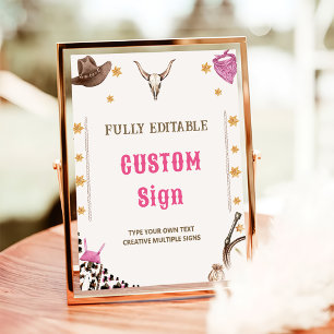 Affiche Panneau de la table d'anniversaire de Western Rust