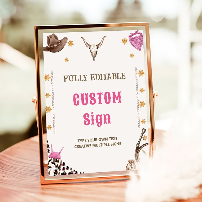 Affiche Panneau de la table d'anniversaire de Western Rust (Créateur téléchargé)