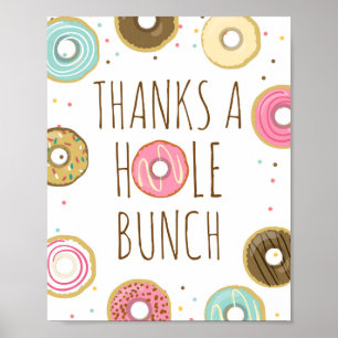 Affiche Panneau de la table d'anniversaire Donut Merci à u
