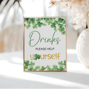 Affiche Panneau de la table d'anniversaire Lucky One Shamr