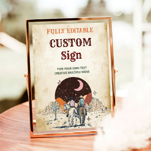 Affiche Panneau de la table d'anniversaire Wild West Cowbo