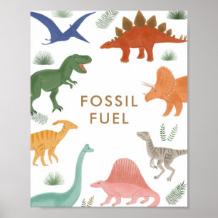 Affiche Panneau de la table de combustible fossile de fête