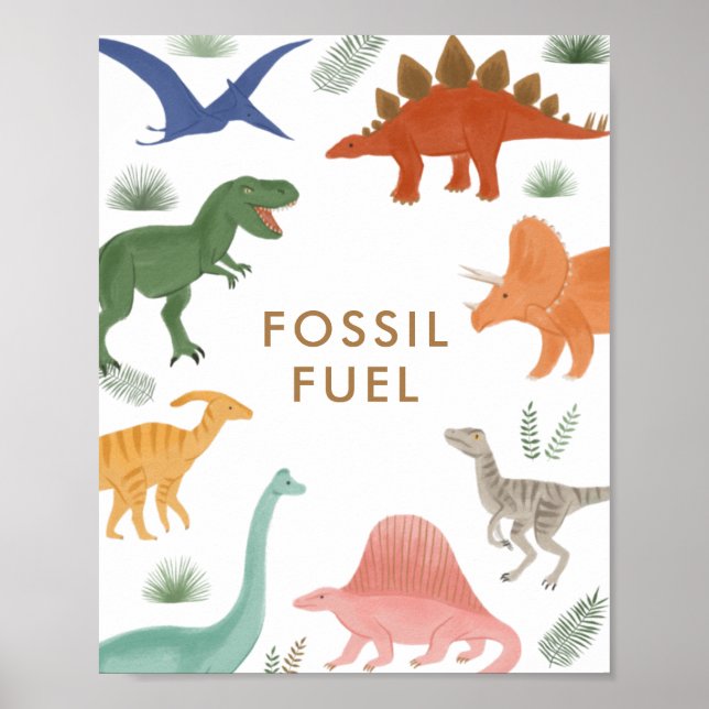 Affiche Panneau de la table de combustible fossile de fête (Devant)