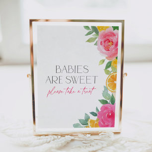 Affiche Panneau de la table de dessert Baby shower rose ag