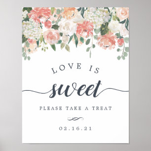 Affiche Panneau de la table de dessert du Mariage floral d