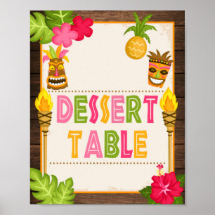 Affiche Panneau de la table de dessert Luau