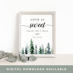 Affiche Panneau de la table de dessert Mariage de Timber G