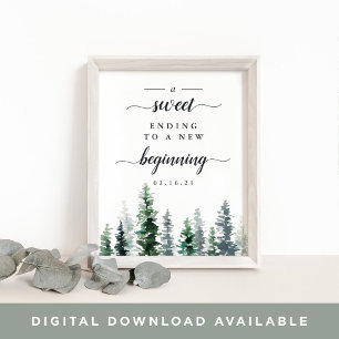 Affiche Panneau de la table de dessert Mariage de Timber G