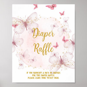 Affiche Panneau de la table de distribution rose et or
