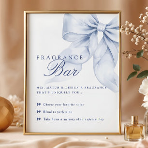 Affiche Panneau de la table de Fête des mariées Bleu Bow