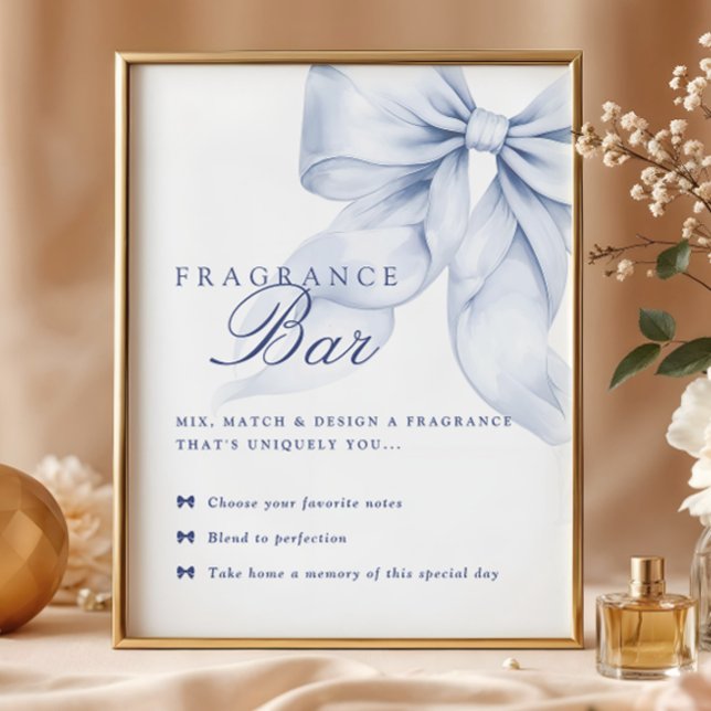 Affiche Panneau de la table de Fête des mariées Bleu Bow (Créateur téléchargé)