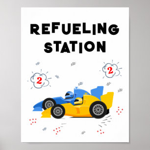 Affiche Panneau de la table de la station de ravitaillemen