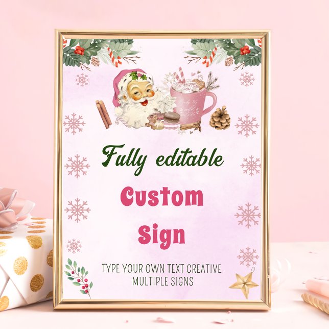 Affiche Panneau de la table de Noël des cookies père Noël (Créateur téléchargé)