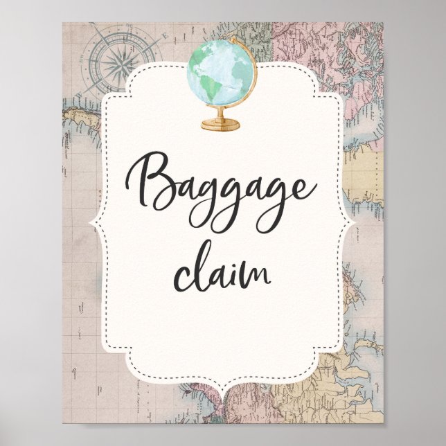 Affiche Panneau de la table de réclamation de bagages de B (Devant)