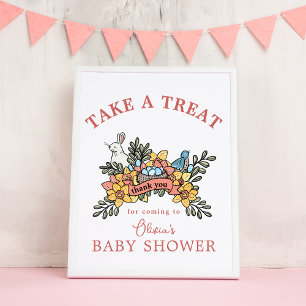 Affiche Panneau de la table de traitement de Baby shower d