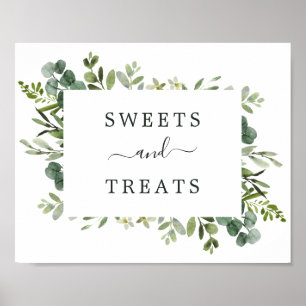 Affiche Panneau de la table Eucalyptus Green Folit Dessert