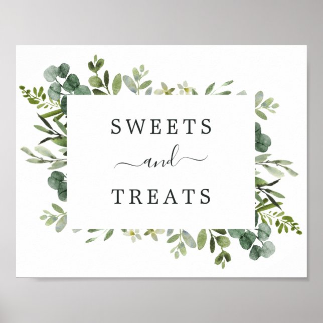 Affiche Panneau de la table Eucalyptus Green Folit Dessert (Devant)