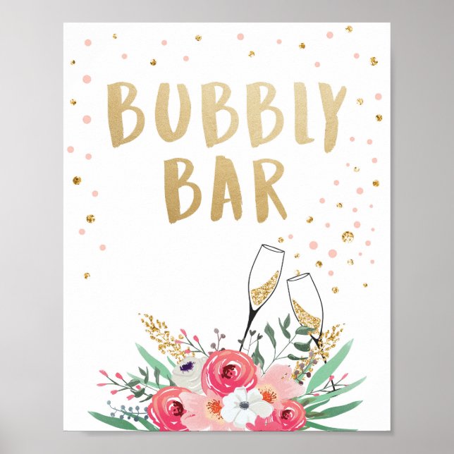 Affiche Panneau de la table florale de Brunch et Bubbly Ba (Devant)