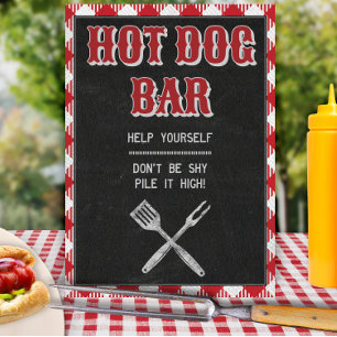 Affiche Panneau de la table Hot Dog Bar de 8x10 Jardins ba