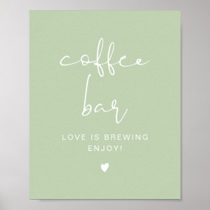 Affiche Panneau de la table LEAH Vibrant Pastel Green Coff