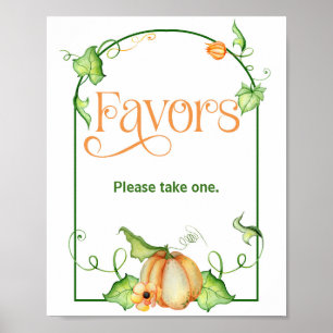 Affiche Panneau de la table Little Citrouille Baby shower 