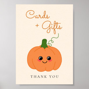 Affiche Panneau de la table Little Cute Citrouille Cartes 