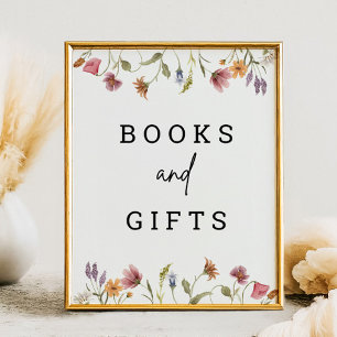 Affiche Panneau de la table Livres et Cadeaux Fleurs sauva