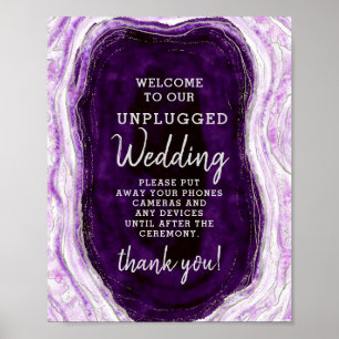 Affiche Panneau de la table Mariage Amethyst Purple Unplug