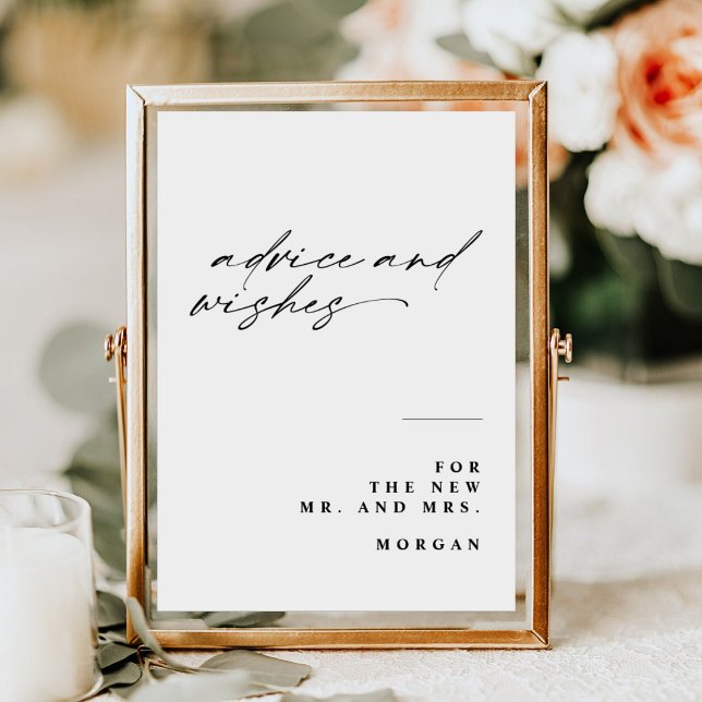 Affiche Panneau de la Table Mariage Calligraphie Conseils  (Créateur téléchargé)