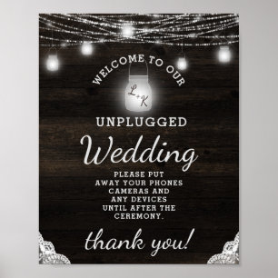 Affiche Panneau de la table Mariage débranchée en bois rus