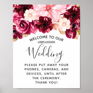 Affiche Panneau de la table Mariage débranchée rose de Bou