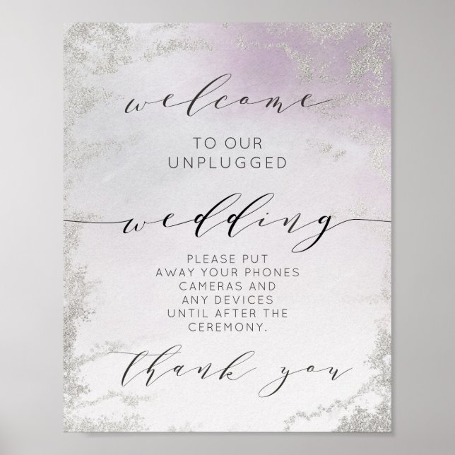 Affiche Panneau de la table Mariage Ombre Lumière Violet A (Devant)