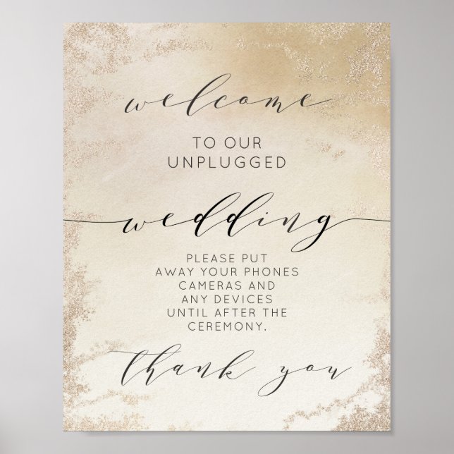 Affiche Panneau de la table Mariage Ombre Yellow Gold Unpl (Devant)
