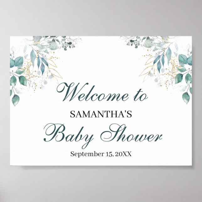 Affiche Panneau de l'affiche de bienvenue du baby shower (Devant)