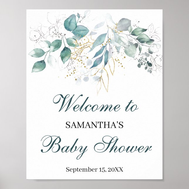 Affiche Panneau de l'affiche de bienvenue du baby shower (Devant)