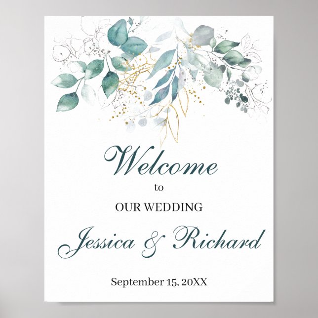 Affiche Panneau de l'affiche de bienvenue du mariage (Devant)