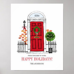 Affiche Panneau de l'affiche de la porte de Noël des Fêtes