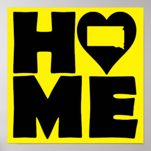 Affiche Panneau de l'affiche de l'état du coeur du Dakota 