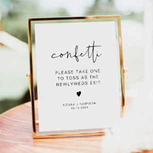 Affiche Panneau de lancement de confettis de mariage, Envo