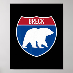 Affiche Panneau de l'autoroute Breck Colorado Bear Co Souv