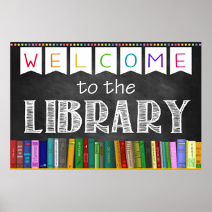 Affiche Panneau de l'école de la bibliothèque d'accueil im