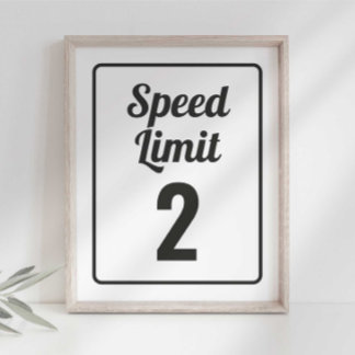 Affiche Panneau de Limite de Vitesse pour Anniversaire de
