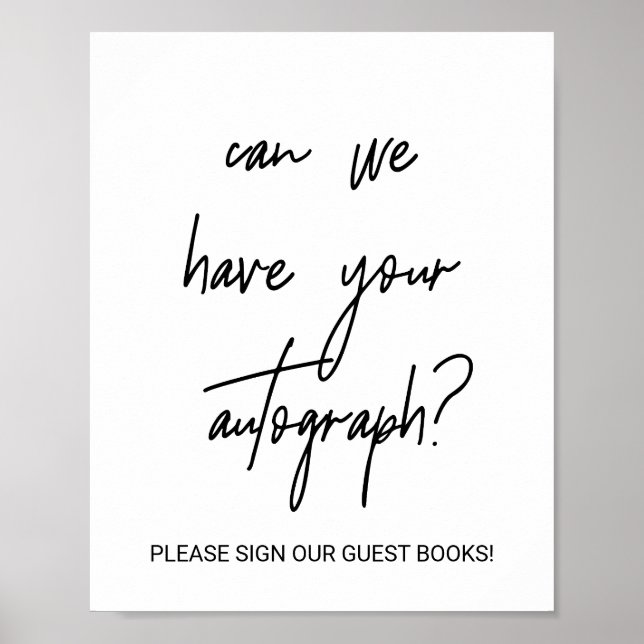 Affiche Panneau de livre d’or d’autographe en calligraphie (Devant)